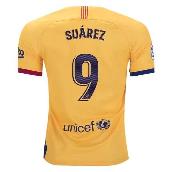 Trikot Barcelona NO.9 Suarez Auswarts 2019-20 Gelb Fussballtrikots Günstig